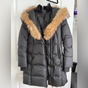 Mackage black classic coat, size L